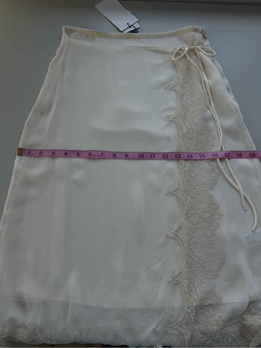 NWT Zara ZW Collection Lace Pareo Skirt Oyster-White, XS - Picture 8 of 15